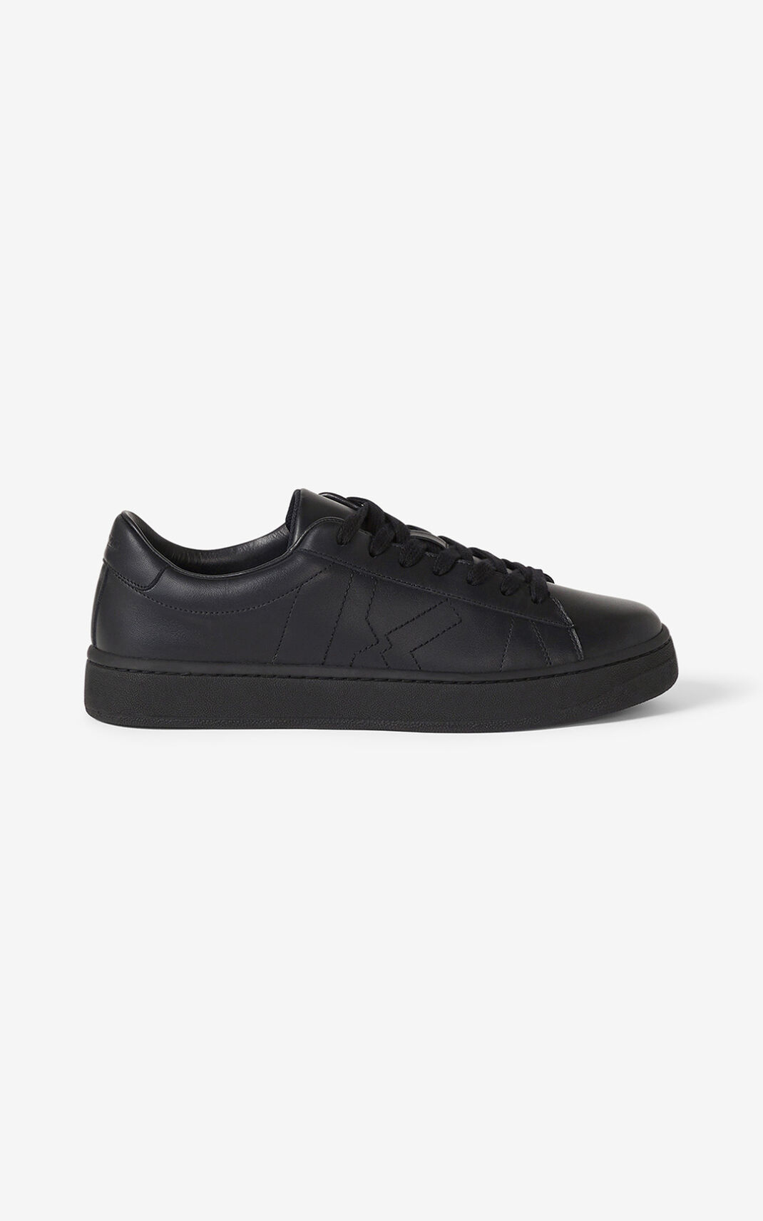 Kenzo Kourt K Logo Leern Sneakers Heren Zwart | 69215APXG